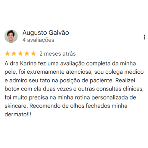 Depoimento Google Dra. Karina Bortoloto